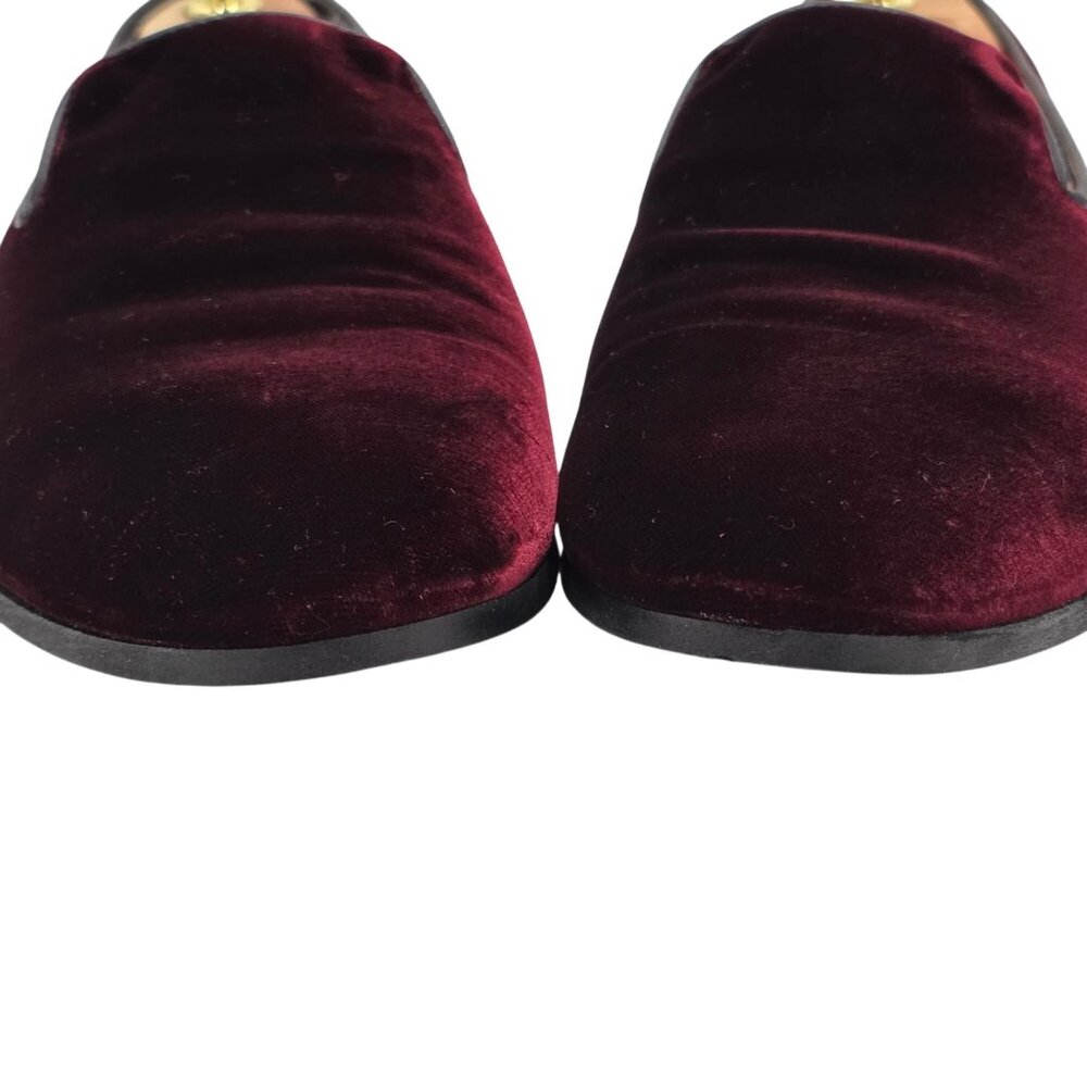 Italy To Boot Adam Derrick Mens 8M Garnet Red Velvet Dress Shoes Loafers Slipper - Picture 12 of 16
